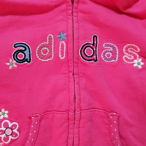 Adidas Infant Girls Pink Short Sleeve Zip Front  Hoodie Size 24M - Picture 4 of 10
